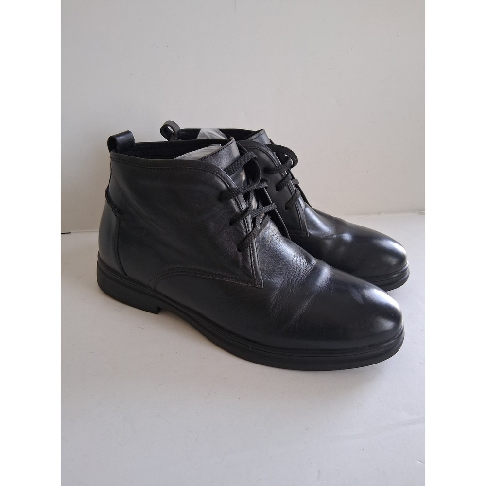 Toto Chukka Boots Men Sz 7 Black Leather Height Increasing Elevator Preppy